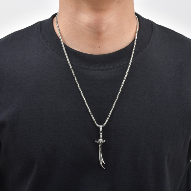 Wholesale Stainless Steel Arabic Sword Statement Necklace