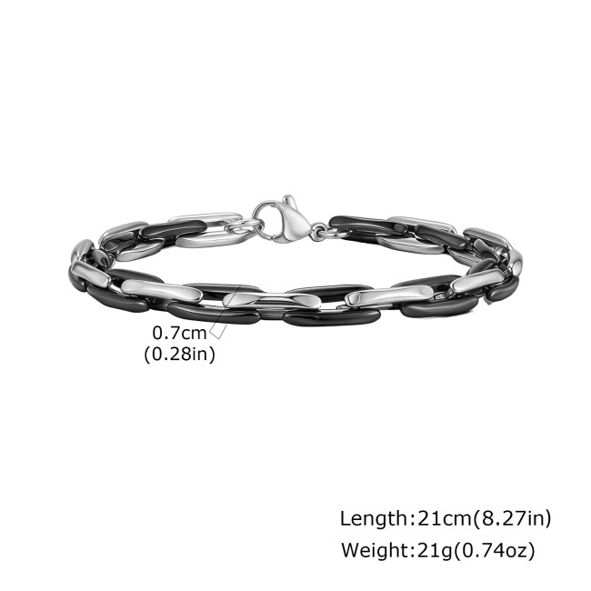Wholesale Stainless Steel Two-Tone Interlocking Link Wristband