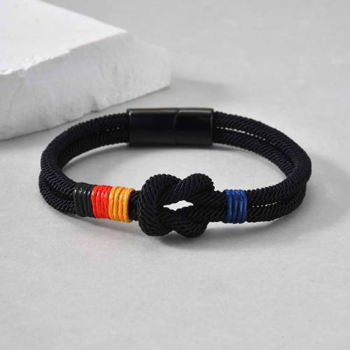 Wholesale Stainless Steel Nautical Sailor's Knot Braided Cord Bracelet