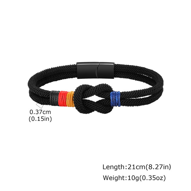 Wholesale Stainless Steel Nautical Sailor's Knot Braided Cord Bracelet