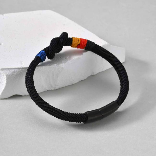 Wholesale Stainless Steel Nautical Sailor's Knot Braided Cord Bracelet