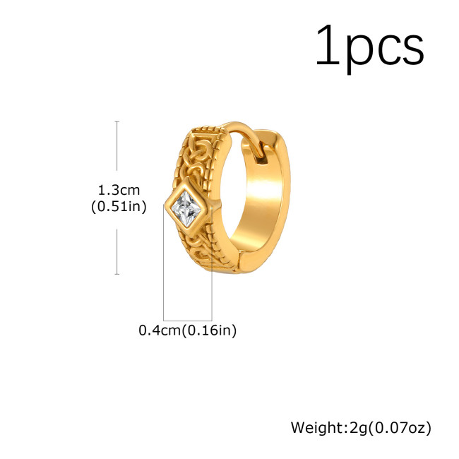 Wholesale Stainless Steel Vintage Celtic Knot Cross CZ Earrings