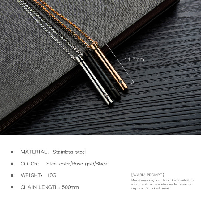 Wholesale Stainless Steel Cremation Urn Cylinder Necklace