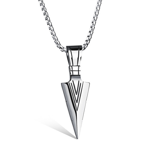 Wholesale Men's Stainless Steel Spearhead Arrowhead Pendant
