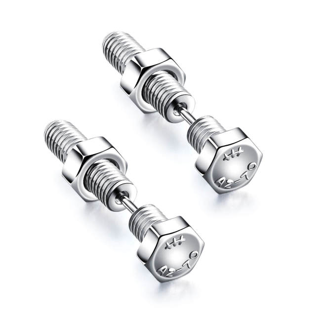 Wholesale Stainless Steel Hex Bolt and Nut Stud Earrings