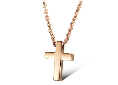 Wholesale Stainless Steel Tiny Plain Cross Necklace
