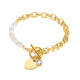 Wholesale Stainless Steel Pearl Heart Toggle Bracelet