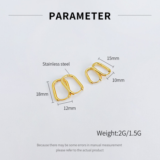 Wholesale Stainless Steel Geometric Rectangle Hoop Earrings