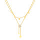 Wholesale Stainless Steel Layered Flower Pavé CZ Y-Necklace