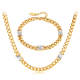 Wholesale Stainless Steel Emerald-Cut CZ Curb Chain Set