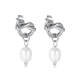 Wholesale Stainless Steel Love Knot Pearl Dangle Earrings