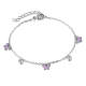 Wholesale Stainless Steel Purple Enamel Butterfly CZ Bracelet