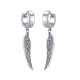 Wholesale Stainless Steel Angel Wing Dangle Hoop Earrings