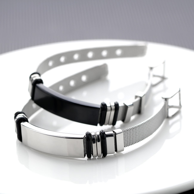 Wholesale Stainless Steel Mesh Strap ID Bracelet
