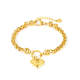 Wholesale Stainless Steel Wheat Chain Puffy Heart Bracelet