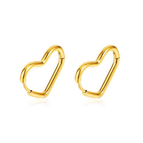 Wholesale Stainless Steel Heart Huggie Hoop Earrings