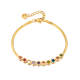 Wholesale Stainless Steel Rainbow Birthstone Bezel CZ Bracelet