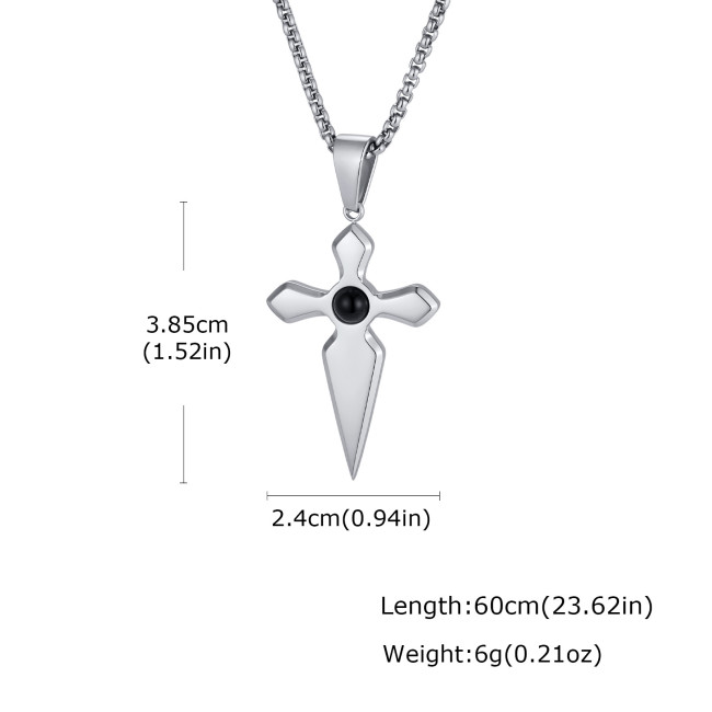 Wholesale Stainless Steel Tiger's Eye Cross Pendant