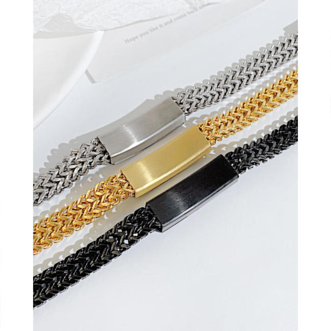 Wholesale Stainless Steel Engravable Double Franco Chain Bracelet