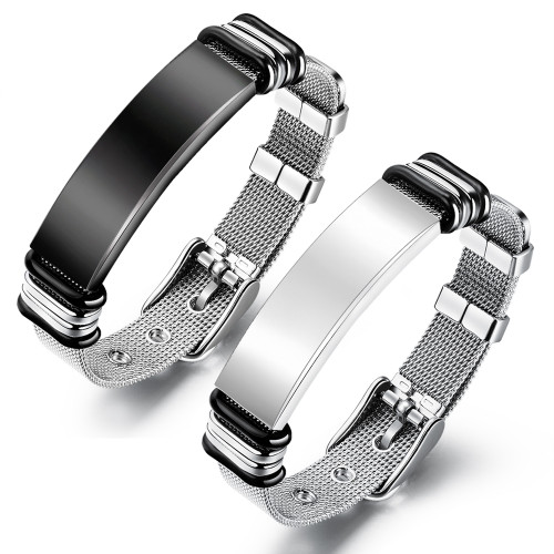 Wholesale Stainless Steel Mesh Strap ID Bracelet