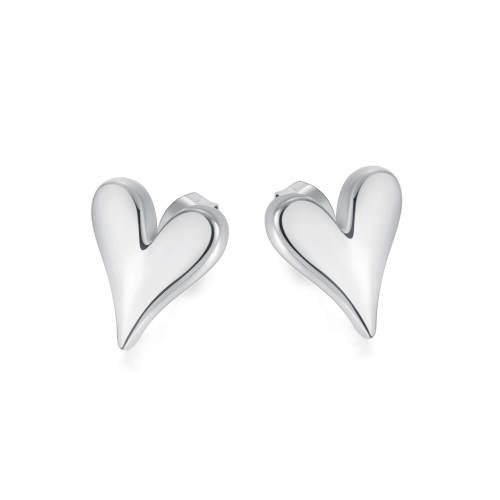 Wholesale Stainless Steel Puffy Heart Stud Earrings