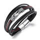 Wholesale Red-Stitched Leather Bracelet with Knot