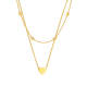 Wholesale Stainless Steel Layered Beaded Heart Necklace