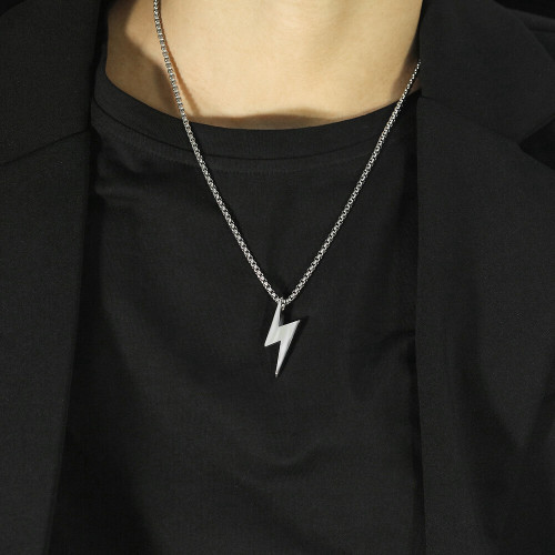 Wholesale Stainless Steel Lightning Bolt Pendant Necklace