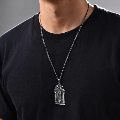 Wholesale Stainless Steel Antique Virgin Mary Pendant Necklace