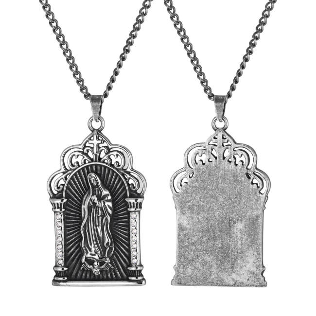 Wholesale Stainless Steel Antique Virgin Mary Pendant Necklace
