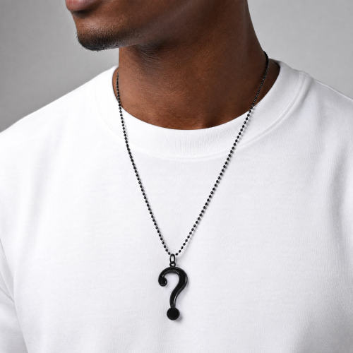 Wholesale Black Question Mark Pendant Necklace