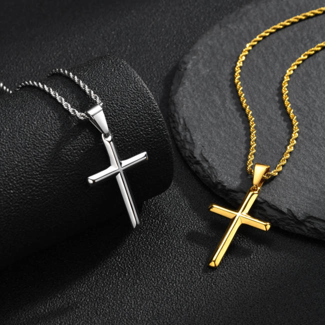 Wholesale Stainless Steel Plain Cross Pendant Necklace