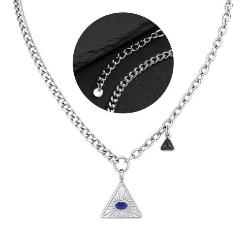 Wholesale Stainless Steel Triangle Eye Pendant Necklace