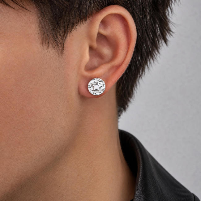 Wholesale Stainless Steel Star and Moon Stud Earrings