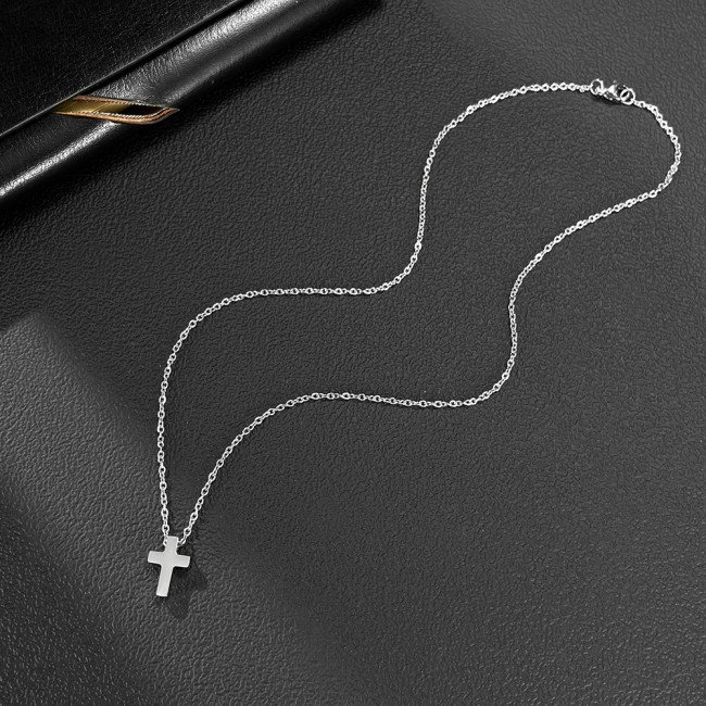Wholesale Stainless Steel Tiny Plain Cross Necklace