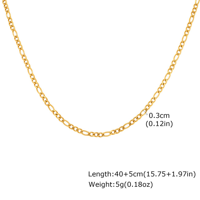 Wholesale Stainless Steel Flat Curb Chain Necklace