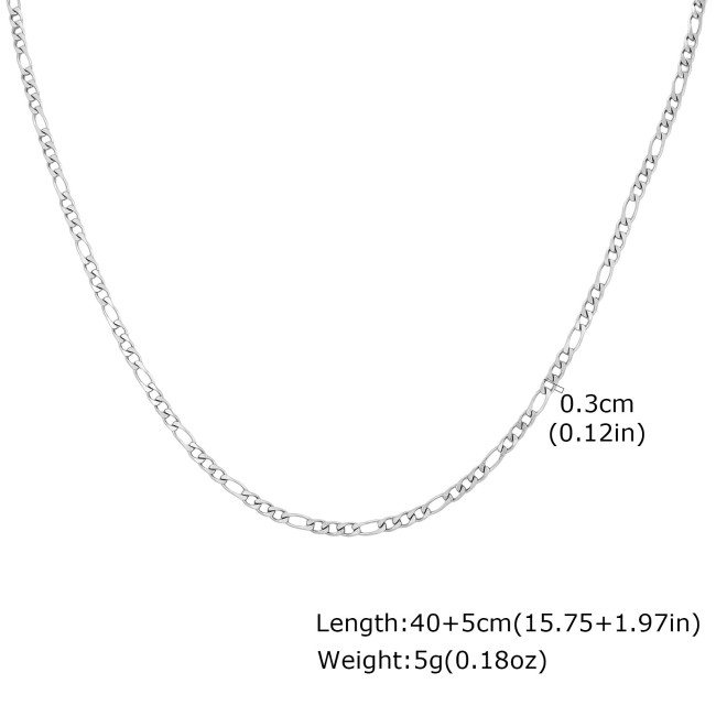 Wholesale Stainless Steel Flat Curb Chain Necklace