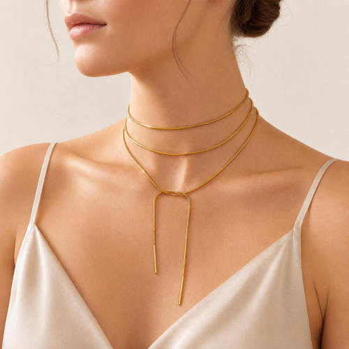 Wholesale Stainless Steel Long Multi-Way Chain Necklace