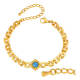 Wholesale Gold Stainless Steel Blue Stone Bracelet