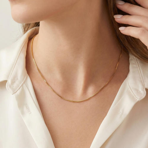 Wholesale Gold Stainless Steel Box Chain Necklace