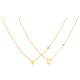 Wholesale Gold Stainless Steel CZ Heart Necklaces