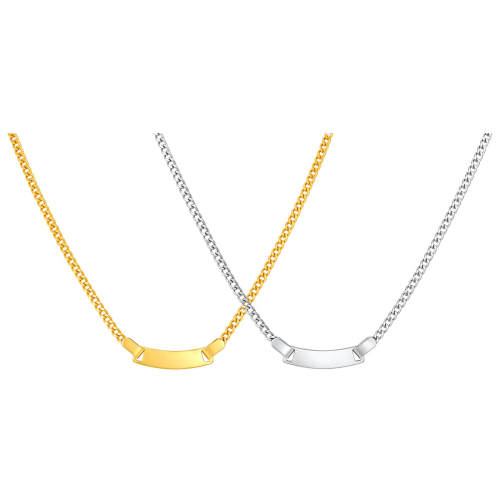 Wholesale Stainless Steel Curved Bar Necklace