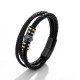 Wholesale Stainless Steel Multi-layer Braided Leather Bracelet