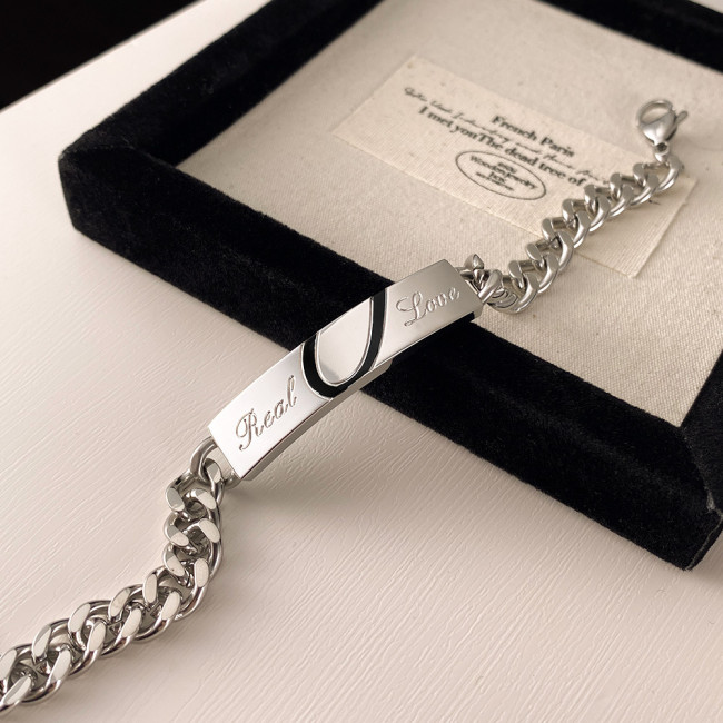 Wholesale Stainless Steel Real Love Heart Couple Bracelets