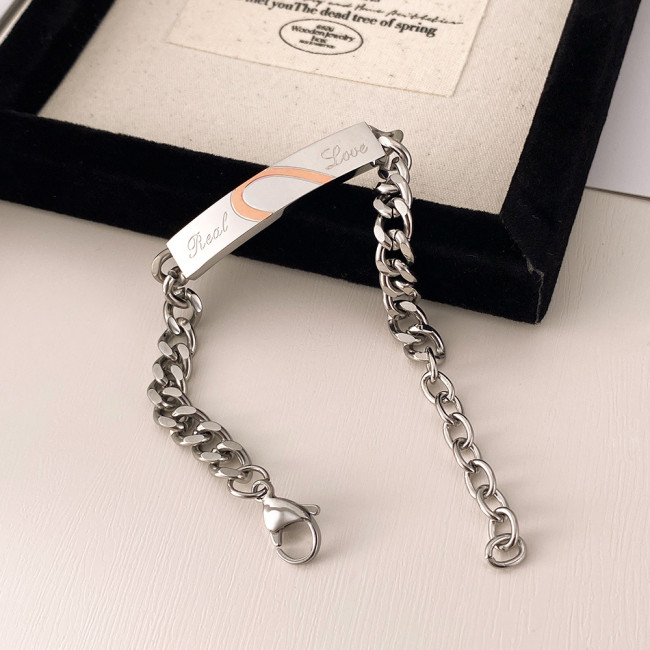 Wholesale Stainless Steel Real Love Heart Couple Bracelets