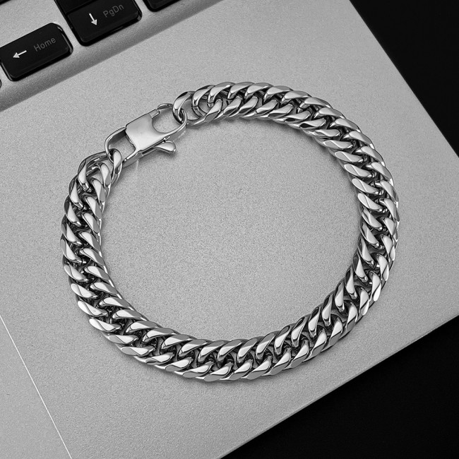 Wholesale Stainless Steel Beveled Cuban Link Bracelet