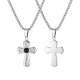 Wholesale Stainless Steel Cross Pendant with Black Onyx