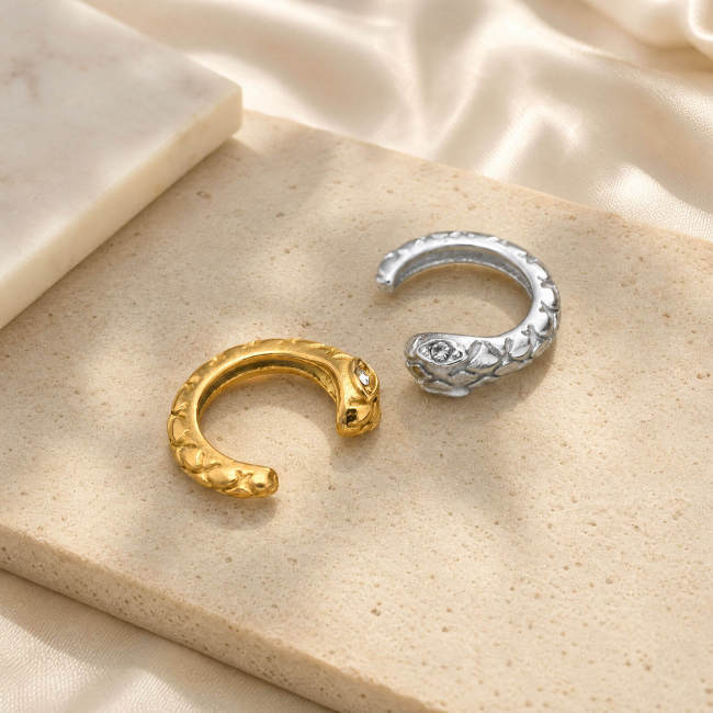 Wholesale Stainless Steel Snake Ear Cuff with CZ