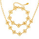 Wholesale Stainless Steel Open Flower Necklace and Bracelet