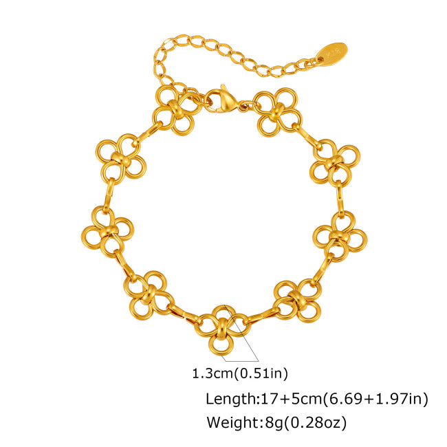 Wholesale Stainless Steel Open Flower Necklace and Bracelet
